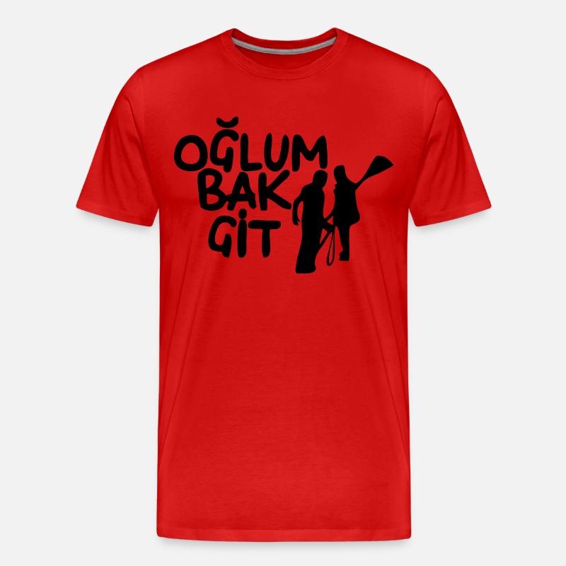 Oglum bak git - Männer Premium Bio T-Shirt - Rot