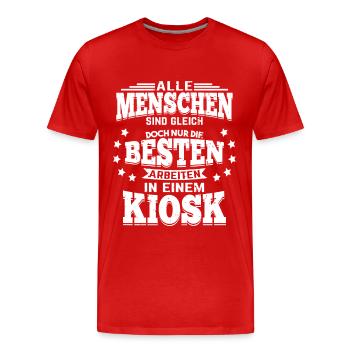 Kiosk alle Menschen sind gleich - Männer Premium Bio T-Shirt - Rot - Vorne - Damien (186cm)