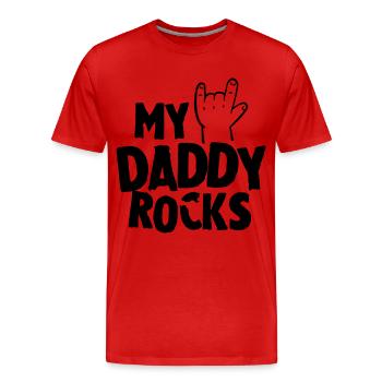My daddy rocks - Men's Premium Organic T-Shirt - red - Front - Damien (186cm)