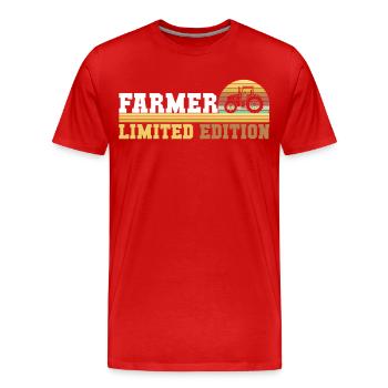 Conducteur de tracteur tracteur - T-shirt bio Premium Homme - rouge - Devant - Damien (186cm)