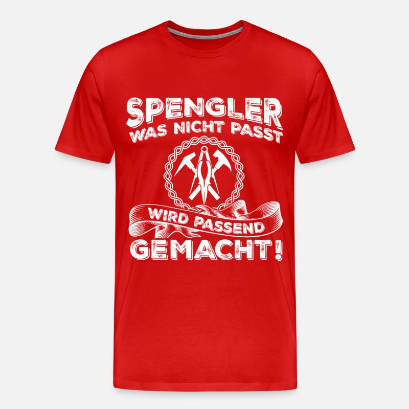 Spengler Handwerker Klempner Geschenk - Männer Premium Bio T-Shirt - Rot