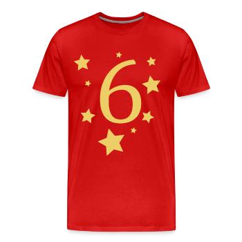 6 years - Men's Premium Organic T-Shirt - red - Front - Damien (186cm)