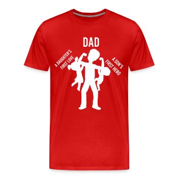 Père et fils Père et fille cadeau - T-shirt bio Premium Homme - rouge - Devant - Damien (186cm)