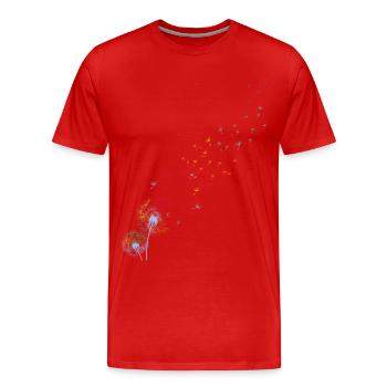 Vintage Flower Nature Wild Herbs Tattoo - Men's Premium Organic T-Shirt - red - Front - Damien (186cm)