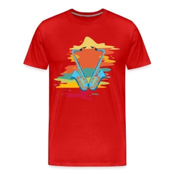 Saxophone - Männer Premium Bio T-Shirt - Rot - Vorne - Damien (186cm)