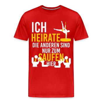 bachelor party - Men's Premium Organic T-Shirt - red - Front - Damien (186cm)