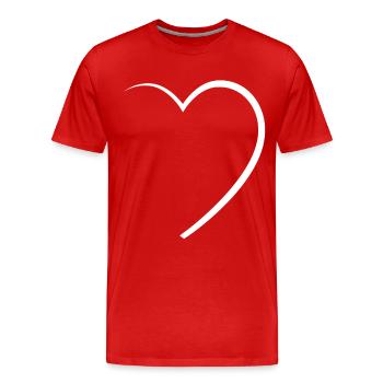 Demi-coeur - T-shirt bio Premium Homme - rouge - Devant - Damien (186cm)