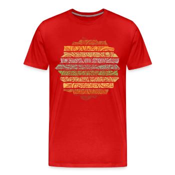 Mandala Fleur de Lotus - T-shirt bio Premium Homme - rouge - Devant - Damien (186cm)