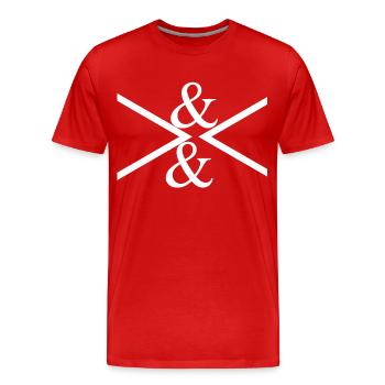 Abstrakt - Männer Premium Bio T-Shirt - Rot - Vorne - Damien (186cm)