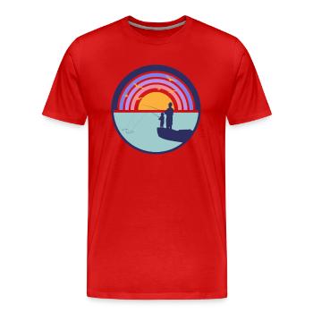 Fishing - Father Son Gift - Men's Premium Organic T-Shirt - red - Front - Damien (186cm)