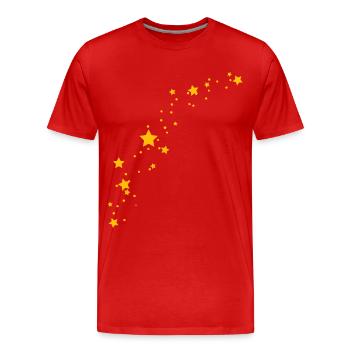 Gold Gelbe Sterne - Männer Premium Bio T-Shirt - Rot - Vorne - Damien (186cm)