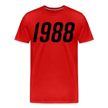 1988 Year of birth Gift - Men's Premium Organic T-Shirt - red - Front - Damien (186cm)