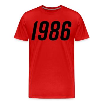 1986 Year of birth Gift - Men's Premium Organic T-Shirt - red - Front - Damien (186cm)
