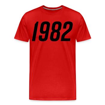1982 Année de naissance Anniversaire - T-shirt bio Premium Homme - rouge - Devant - Damien (186cm)