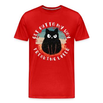 Sors de mon chemin, perdant fou, chat - T-shirt bio Premium Homme - rouge - Devant - Damien (186cm)