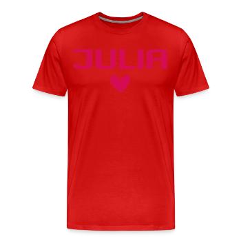 Julia Cœur - T-shirt bio Premium Homme - rouge - Devant - Damien (186cm)