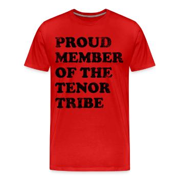 Fier membre de la tribu des ténors - noir - T-shirt bio Premium Homme - rouge - Devant - Damien (186cm)