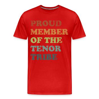 Fier membre de la tribu des ténors - rétro sombre - T-shirt bio Premium Homme - rouge - Devant - Damien (186cm)