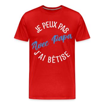 Cadeau papa. cadeau père. cadeau papa de l'année. - T-shirt bio Premium Homme - rouge - Devant - Damien (186cm)