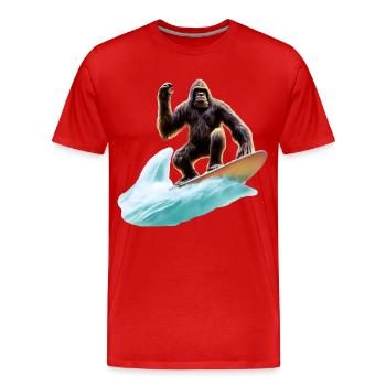 Bigfoot Surf - T-shirt bio Premium Homme - rouge - Devant - Damien (186cm)