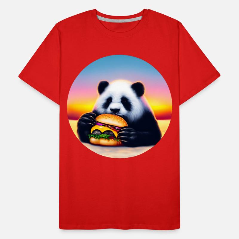 Panda au Cheeseburger Sunset T-shirt bio Premium Homme