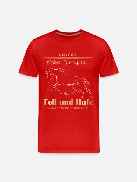 Therapeut Pferd Gold - Männer Premium Bio T-Shirt - Rot