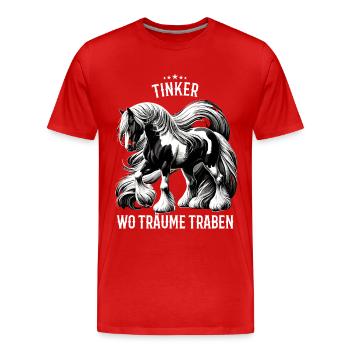 Tinker: wo Träume traben - Männer Premium Bio T-Shirt - Rot - Vorne - Damien (186cm)