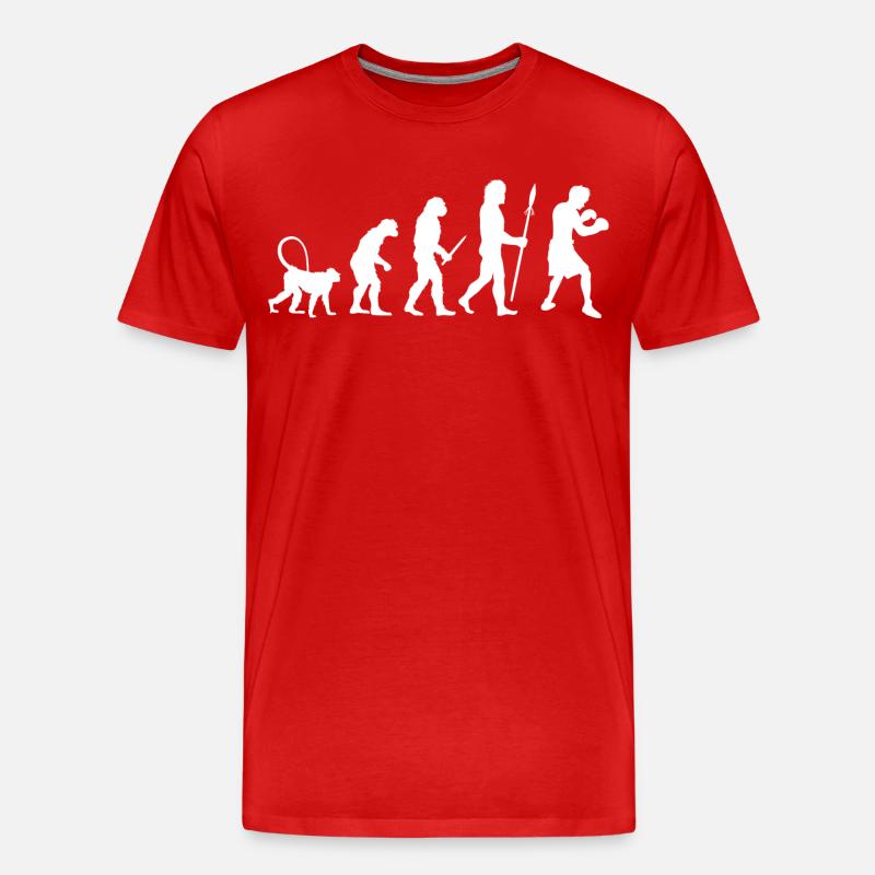Evolution des Boxens - Männer Premium Bio T-Shirt - Rot
