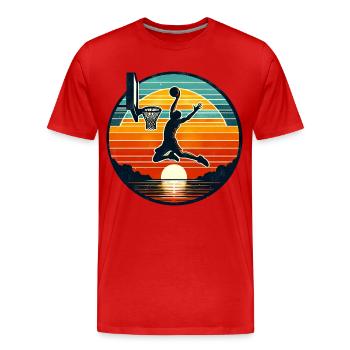 Basketball Basketballer - Männer Premium Bio T-Shirt - Rot - Vorne - Damien (186cm)