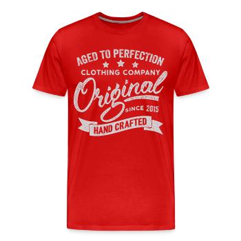 Original 2015 Jahrgang Retro 2015 Geburtstag 2015 - Männer Premium Bio T-Shirt - Rot - Vorne - Damien (186cm)