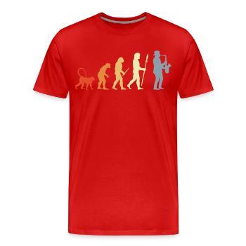 Saxophonist Evolution - Männer Premium Bio T-Shirt - Rot - Vorne - Damien (186cm)