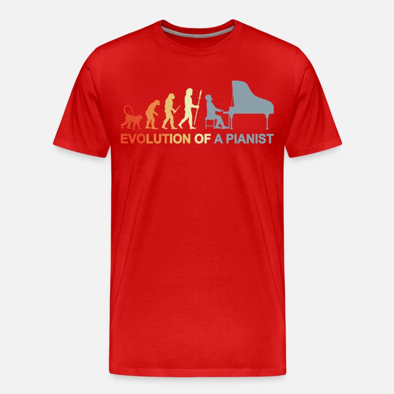 Piano Evolution - Männer Premium Bio T-Shirt - Rot