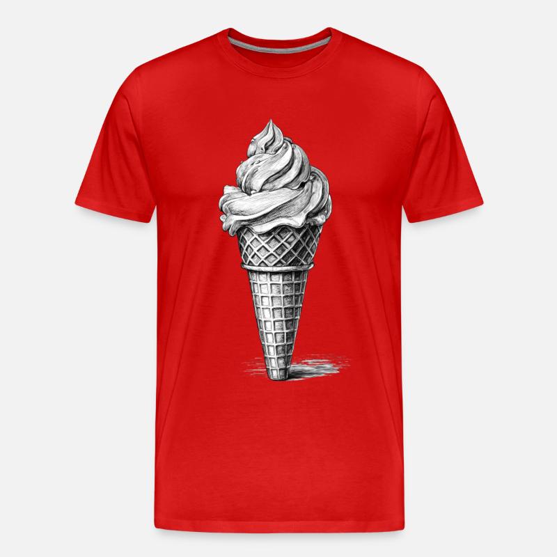 Softeis - Männer Premium Bio T-Shirt - Rot