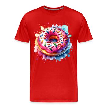 Donut - Männer Premium Bio T-Shirt - Rot - Vorne - Damien (186cm)
