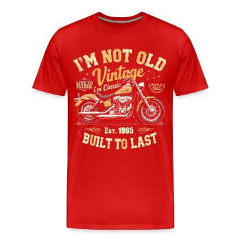 Jahrgang 1965 geboren Motorrad Geburtstag Geschenk - Männer Premium Bio T-Shirt - Rot - Vorne - Damien (186cm)