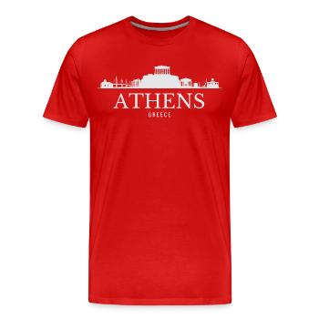 Silhouette d’Athènes, Grèce d’Athènes - T-shirt bio Premium Homme - rouge - Devant - Damien (186cm)