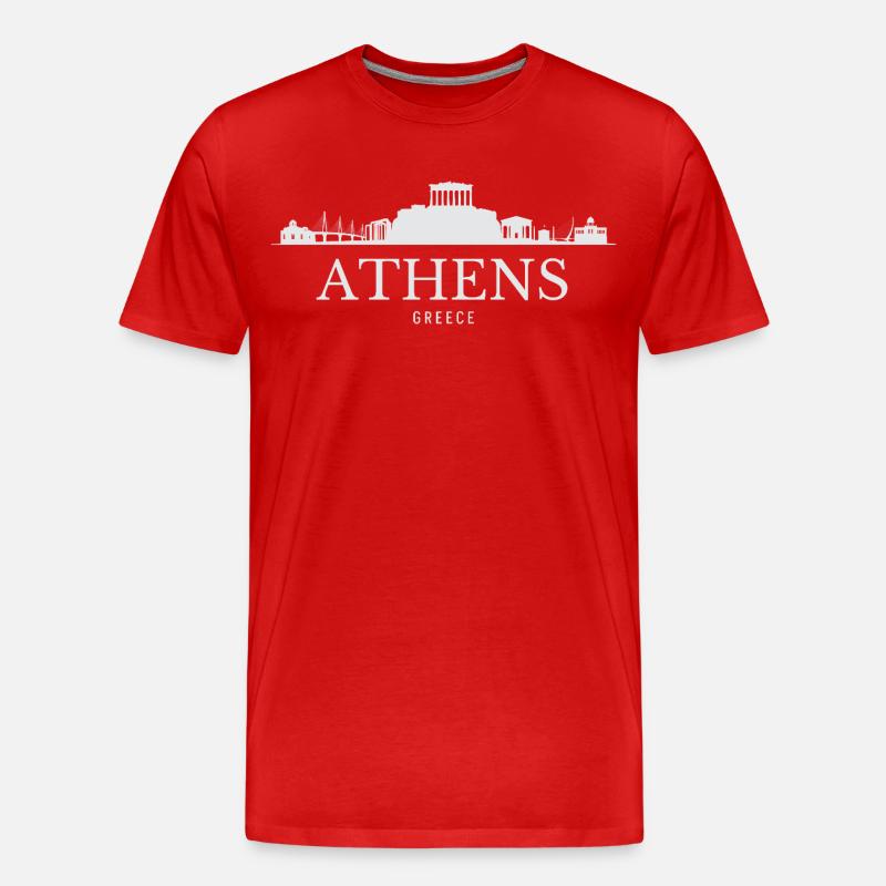 Silhouette d’Athènes, Grèce d’Athènes - T-shirt bio Premium Homme - rouge