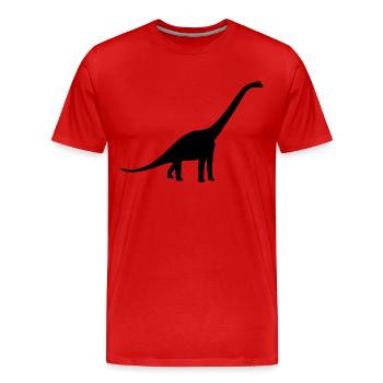 Dinosaur - Long Neck - Men's Premium Organic T-Shirt - red - Front - Damien (186cm)