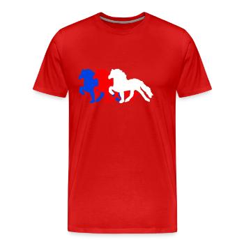 Toelter reihe - Männer Premium Bio T-Shirt - Rot - Vorne - Damien (186cm)