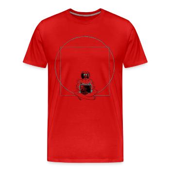 Nerd - Männer Premium Bio T-Shirt - Rot - Vorne - Damien (186cm)