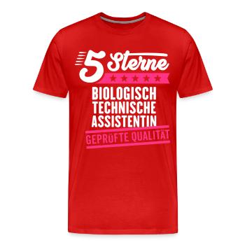 5Sterne Biologisch Technische Assistentin - Männer Premium Bio T-Shirt - Rot - Vorne - Damien (186cm)