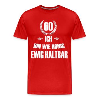 60 Geburtstag - Männer Premium Bio T-Shirt - Rot - Vorne - Damien (186cm)