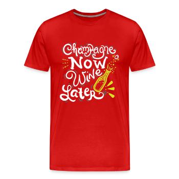 NEW YEAR EVE now Wine later - Men's Premium Organic T-Shirt - red - Front - Damien (186cm)
