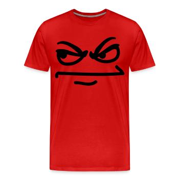 angry_face - T-shirt bio Premium Homme - rouge - Devant - Damien (186cm)