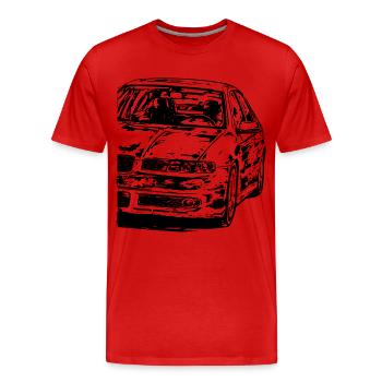 Leon 1M Dirty - Men's Premium Organic T-Shirt - red - Front - Damien (186cm)