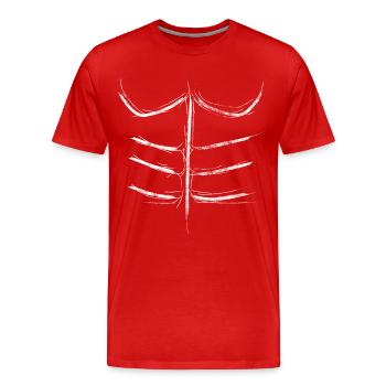 Muscles Chest Fitness Workout Six Pack - Men's Premium Organic T-Shirt - red - Front - Damien (186cm)
