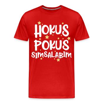 Hokus Pokus SImsalabim Zauberer - Männer Premium Bio T-Shirt - Rot - Vorne - Damien (186cm)