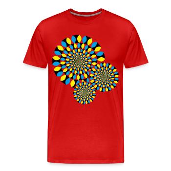 Optische Täuschung - Männer Premium Bio T-Shirt - Rot - Vorne - Damien (186cm)