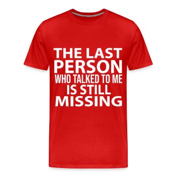 lustige sprüche - Männer Premium Bio T-Shirt - Rot - Vorne - Damien (186cm)