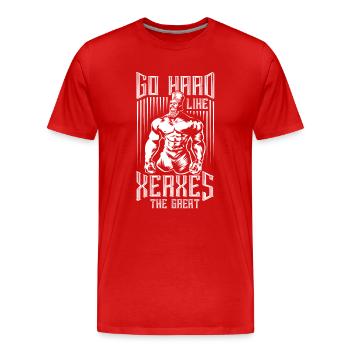 xerxes könig krieger spruch perser - Männer Premium Bio T-Shirt - Rot - Vorne - Damien (186cm)